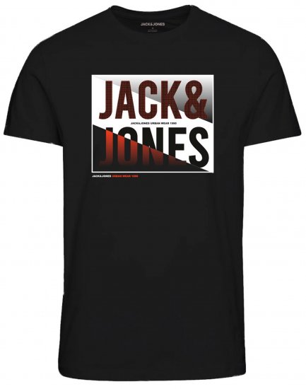 Jack & Jones JJSCOTT TEE Black - Μακό μπλουζάκια - Aνδρικά μπλουζεσ μεγάλα μεγέθη