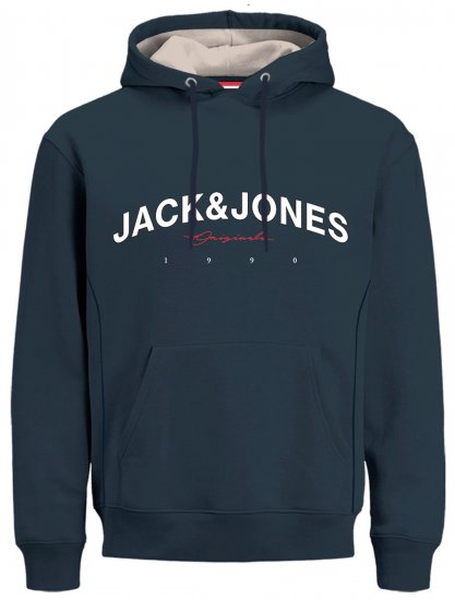 Jack & Jones JORFRIDAY Hoodie Navy - φούτερ/Φούτερ με κουκούλα - φούτερ/Φούτερ με κουκούλα ανδρικά μεγάλα μεγέθη 