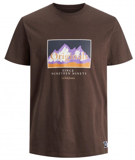 Jack & Jones JORWOODLANDGRAPHIC T-Shirt Seal Brown - Μακό μπλουζάκια - Aνδρικά μπλουζεσ μεγάλα μεγέθη