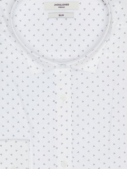 Jack & Jones JPRBLACARDIFF Print Shirt LS White - Πουκάμισα - Aνδρικά πουκαμισα μεγαλα μεγάλα μεγέθη