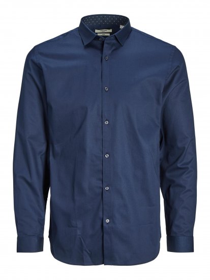 Jack & Jones JPRBLACARDIFF CONTRAST Shirt LS Navy - Πουκάμισα - Aνδρικά πουκαμισα μεγαλα μεγάλα μεγέθη