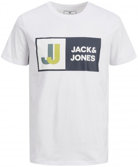 Jack & Jones JCOLOGAN TEE White - Μακό μπλουζάκια - Aνδρικά μπλουζεσ μεγάλα μεγέθη