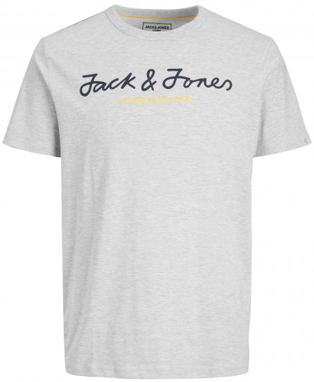 Jack & Jones JCOBERG UPSCALED TEE Grey - Μακό μπλουζάκια - Aνδρικά μπλουζεσ μεγάλα μεγέθη