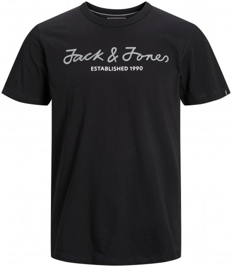 Jack & Jones JCOBERG UPSCALED TEE Black - Μακό μπλουζάκια - Aνδρικά μπλουζεσ μεγάλα μεγέθη