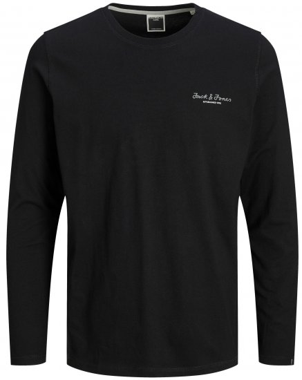 Jack & Jones JCOBERG Long sleeve T-shirt Black - Μακό μπλουζάκια - Aνδρικά μπλουζεσ μεγάλα μεγέθη