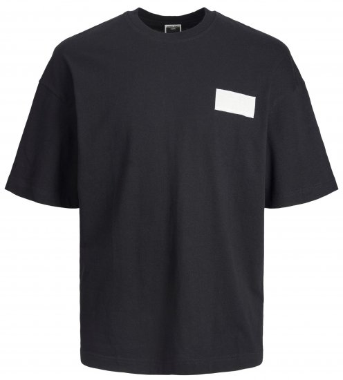 Jack & Jones JCONASA TEE Black - Μακό μπλουζάκια - Aνδρικά μπλουζεσ μεγάλα μεγέθη