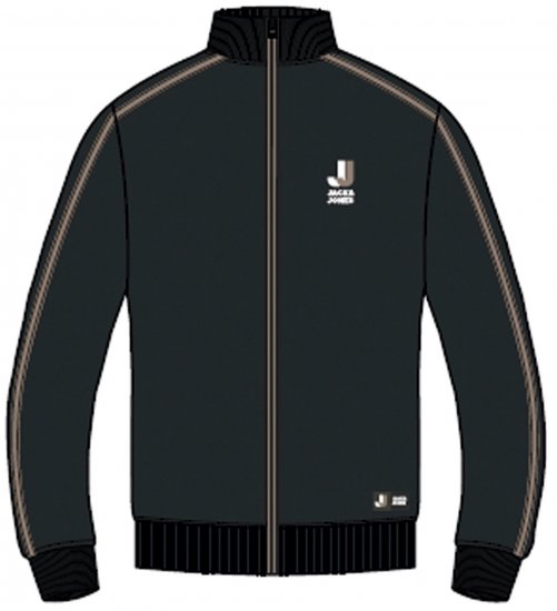 Jack & Jones JCOLOGAN ZIP Sweater Black - φούτερ/Φούτερ με κουκούλα - φούτερ/Φούτερ με κουκούλα ανδρικά μεγάλα μεγέθη 