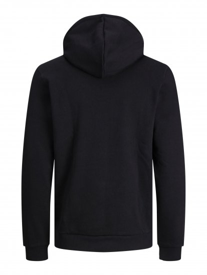 Jack & Jones JCOBERG SWEAT ZIP Hoodie Black - φούτερ/Φούτερ με κουκούλα - φούτερ/Φούτερ με κουκούλα ανδρικά μεγάλα μεγέθη 