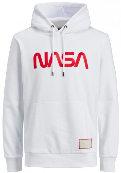 Jack & Jones JCONASA LOGO Hoodie White - φούτερ/Φούτερ με κουκούλα - φούτερ/Φούτερ με κουκούλα ανδρικά μεγάλα μεγέθη 