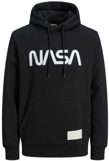 Jack & Jones JCONASA LOGO Hoodie Black - φούτερ/Φούτερ με κουκούλα - φούτερ/Φούτερ με κουκούλα ανδρικά μεγάλα μεγέθη 