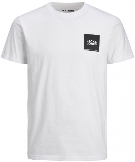 Jack & Jones JJLOCK TEE White - Μακό μπλουζάκια - Aνδρικά μπλουζεσ μεγάλα μεγέθη