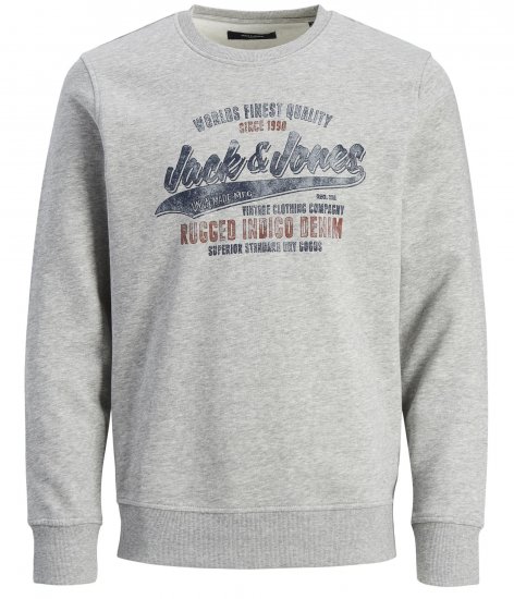 Jack & Jones JPRBLUBILLY Sweatshirt Grey - φούτερ/Φούτερ με κουκούλα - φούτερ/Φούτερ με κουκούλα ανδρικά μεγάλα μεγέθη 