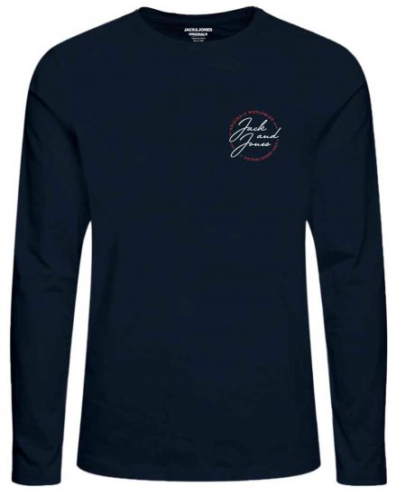 Jack & Jones JORJERRYS TEE LS Navy - Μακό μπλουζάκια - Aνδρικά μπλουζεσ μεγάλα μεγέθη