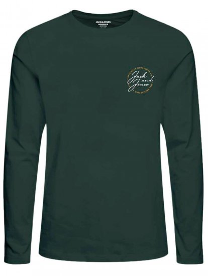 Jack & Jones JORJERRYS TEE LS Green - Μακό μπλουζάκια - Aνδρικά μπλουζεσ μεγάλα μεγέθη