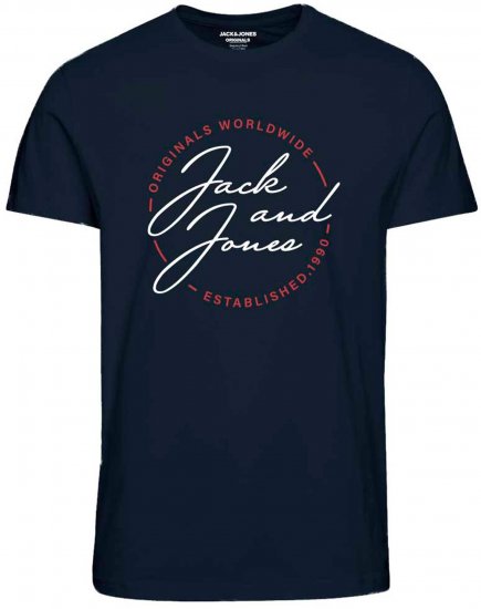 Jack & Jones JORJERRYS TEE Navy - Μακό μπλουζάκια - Aνδρικά μπλουζεσ μεγάλα μεγέθη