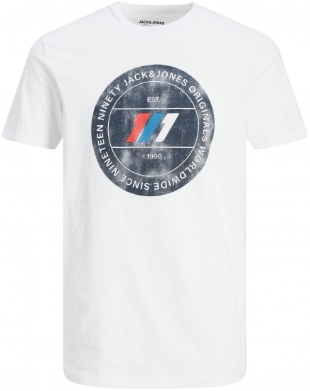 Jack & Jones JORNATE TEE White - Μακό μπλουζάκια - Aνδρικά μπλουζεσ μεγάλα μεγέθη