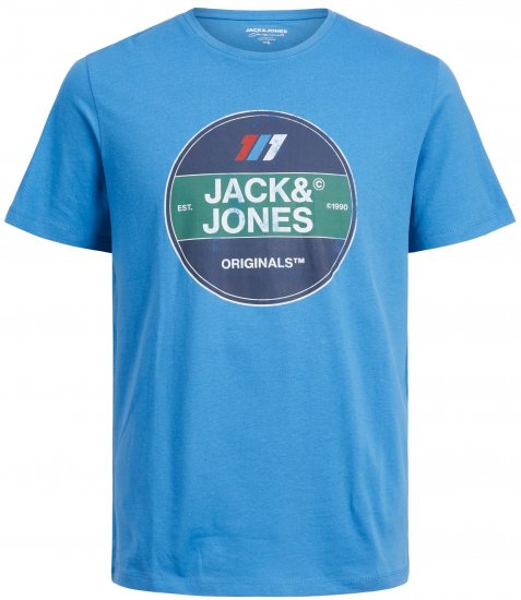Jack & Jones JORNATE TEE Blue - Μακό μπλουζάκια - Aνδρικά μπλουζεσ μεγάλα μεγέθη