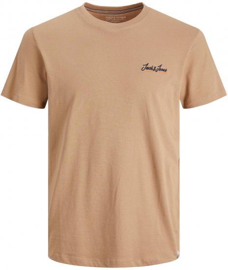Jack & Jones JORPAUL TONS TEE Beige - Μακό μπλουζάκια - Aνδρικά μπλουζεσ μεγάλα μεγέθη