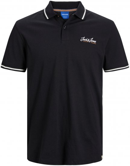 Jack & Jones JORPAUL TONS Polo shirt Black - Πόλο μπλουζάκια - Aνδρικά μπλουζακια πολο μεγάλα μεγέθη