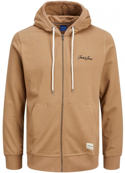 Jack & Jones JORPAUL TONS ZIP Hoodie Brown - φούτερ/Φούτερ με κουκούλα - φούτερ/Φούτερ με κουκούλα ανδρικά μεγάλα μεγέθη 