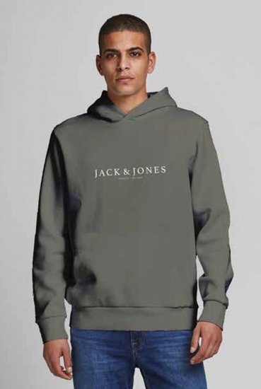 Jack & Jones JPRBLAAUGUST LOGO Hoodie Green - φούτερ/Φούτερ με κουκούλα - φούτερ/Φούτερ με κουκούλα ανδρικά μεγάλα μεγέθη 