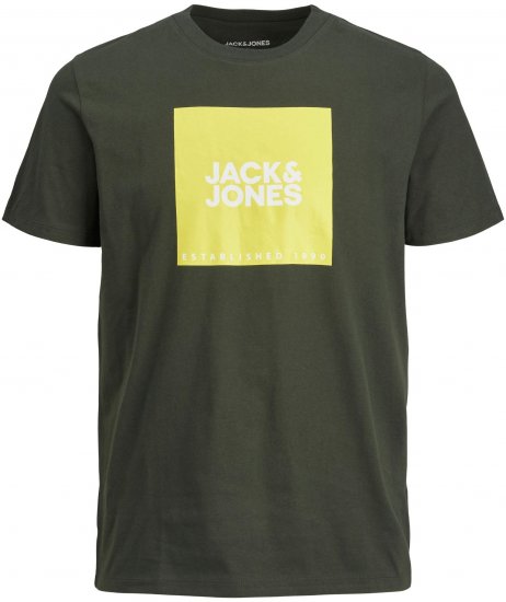 Jack & Jones JJLOCK TEE Green - Μακό μπλουζάκια - Aνδρικά μπλουζεσ μεγάλα μεγέθη