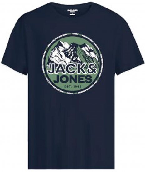 Jack & Jones JCOBOOSTER T-Shirt Navy - Μακό μπλουζάκια - Aνδρικά μπλουζεσ μεγάλα μεγέθη