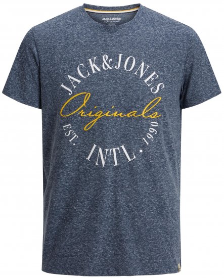 Jack & Jones JORWILLOWBRANDING T-Shirt Navy - Μακό μπλουζάκια - Aνδρικά μπλουζεσ μεγάλα μεγέθη