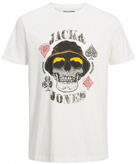 Jack & Jones JORCAPTAIN TEE White - Μακό μπλουζάκια - Aνδρικά μπλουζεσ μεγάλα μεγέθη
