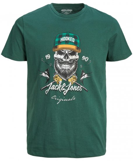 Jack & Jones JORCAPTAIN TEE Green - Μακό μπλουζάκια - Aνδρικά μπλουζεσ μεγάλα μεγέθη