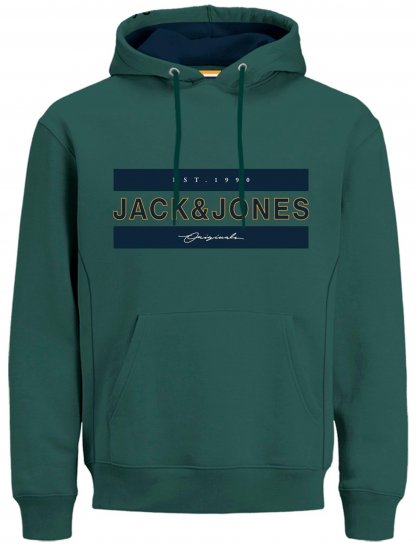 Jack & Jones JORFRIDAY Hoodie Green - φούτερ/Φούτερ με κουκούλα - φούτερ/Φούτερ με κουκούλα ανδρικά μεγάλα μεγέθη 