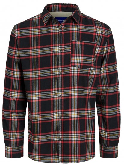 Jack & Jones JOROWEN CHECK COMFORT Shirt Black - Πουκάμισα - Aνδρικά πουκαμισα μεγαλα μεγάλα μεγέθη