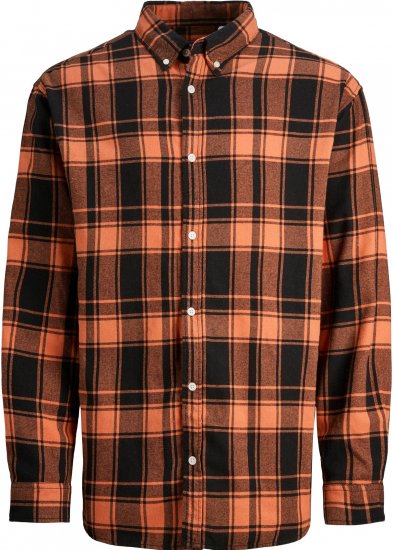 Jack & Jones JORCOZY FLANNEL CHECK SHIRT LS Ginger - Πουκάμισα - Aνδρικά πουκαμισα μεγαλα μεγάλα μεγέθη