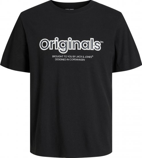 Jack & Jones JORLAKEWOOD BRANDING TEE Black - Μακό μπλουζάκια - Aνδρικά μπλουζεσ μεγάλα μεγέθη
