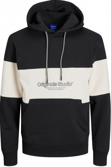 Jack & Jones JORLAKEWOOD SWEAT HOODIE Blocking Black - φούτερ/Φούτερ με κουκούλα - φούτερ/Φούτερ με κουκούλα ανδρικά μεγάλα μεγέθη 