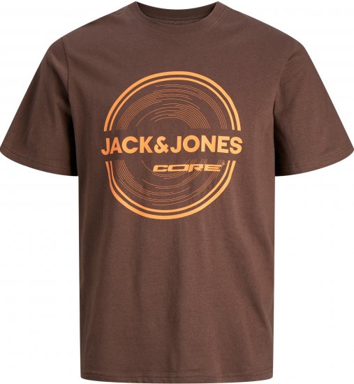 Jack & Jones JCOPILOU TEE SS CREW NECK Seal brown - Μακό μπλουζάκια - Aνδρικά μπλουζεσ μεγάλα μεγέθη