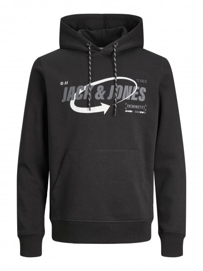 Jack & Jones JCOBLACK SWEAT HOODIE Black - φούτερ/Φούτερ με κουκούλα - φούτερ/Φούτερ με κουκούλα ανδρικά μεγάλα μεγέθη 