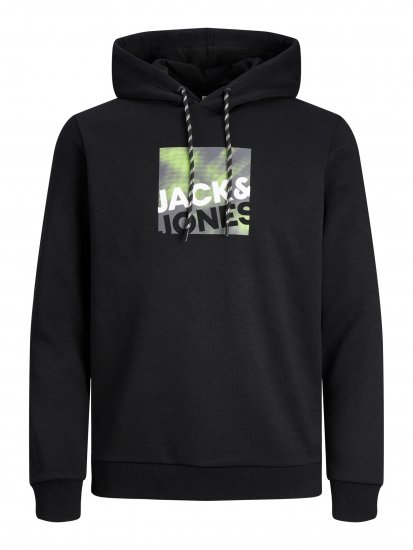 Jack & Jones JCOLOGAN SWEAT HOODIE Black - φούτερ/Φούτερ με κουκούλα - φούτερ/Φούτερ με κουκούλα ανδρικά μεγάλα μεγέθη 