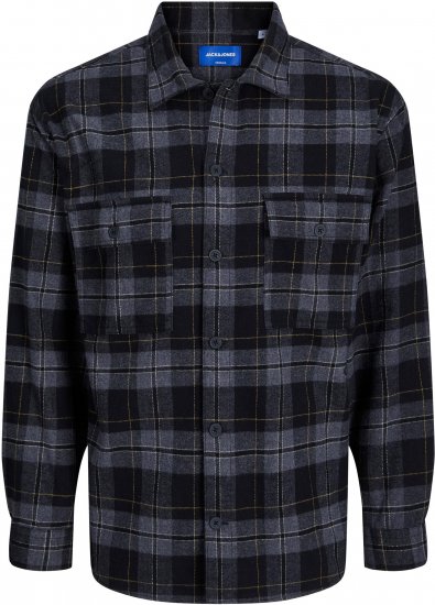 Jack & Jones JORBLAFRI CHECK OVERSHIRT LS Black - Πουκάμισα - Aνδρικά πουκαμισα μεγαλα μεγάλα μεγέθη