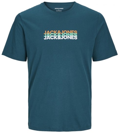 Jack & Jones JJCYBER T-Shirt Deep Teal - Μακό μπλουζάκια - Aνδρικά μπλουζεσ μεγάλα μεγέθη