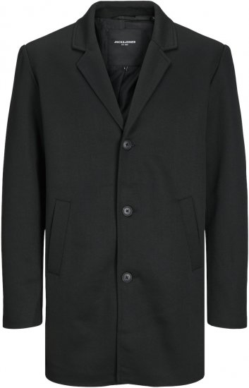 Jack & Jones JJCHUCK Overcoat Black - Μπουφάν - Aνδρικά μπουφαν μεγάλα μεγέθη