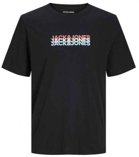 Jack & Jones JJCYBER T-Shirt Black - Μακό μπλουζάκια - Aνδρικά μπλουζεσ μεγάλα μεγέθη