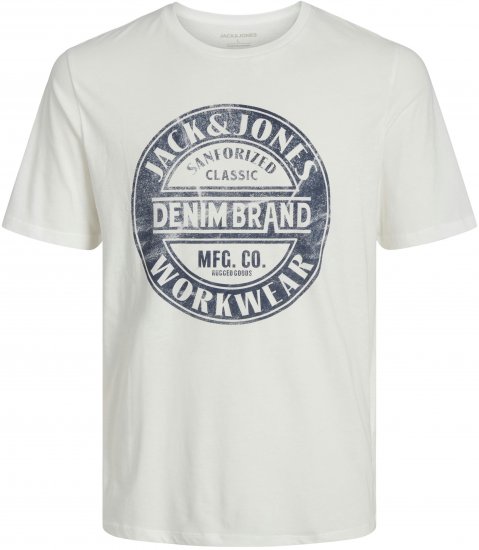 Jack & Jones JJJEANS T-shirt White - Μακό μπλουζάκια - Aνδρικά μπλουζεσ μεγάλα μεγέθη