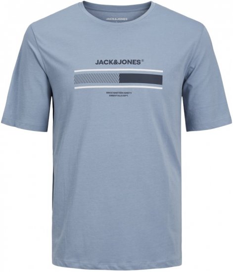Jack & Jones SOUTH T-Shirt Light Blue - Μακό μπλουζάκια - Aνδρικά μπλουζεσ μεγάλα μεγέθη