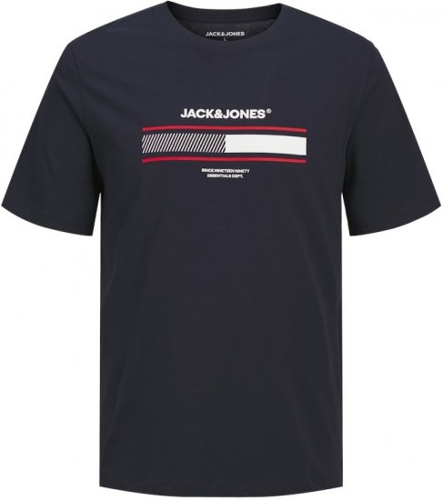 Jack & Jones SOUTH T-Shirt Navy Blazer - Μακό μπλουζάκια - Aνδρικά μπλουζεσ μεγάλα μεγέθη