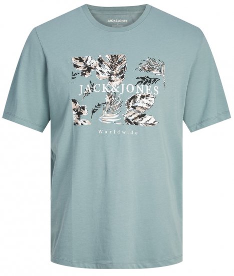 Jack & Jones JJFLOOR T-Shirt Goblin Blue - Μακό μπλουζάκια - Aνδρικά μπλουζεσ μεγάλα μεγέθη