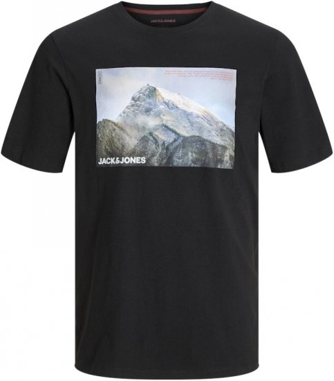 Jack & Jones MAINE T-Shirt Black - Μακό μπλουζάκια - Aνδρικά μπλουζεσ μεγάλα μεγέθη