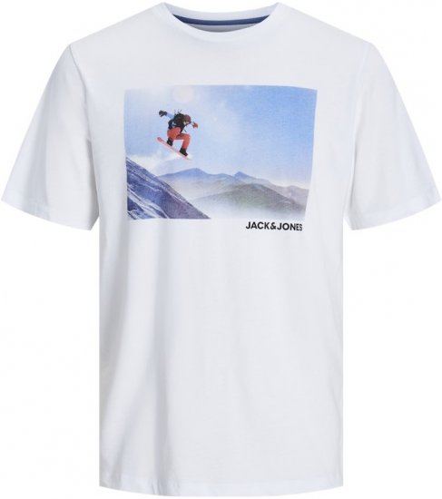Jack & Jones MAINE T-Shirt White - Μακό μπλουζάκια - Aνδρικά μπλουζεσ μεγάλα μεγέθη