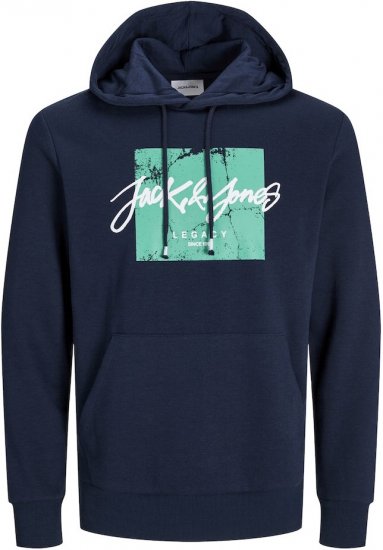 Jack & Jones Tiley Hoodie Navy Blazer - φούτερ/Φούτερ με κουκούλα - φούτερ/Φούτερ με κουκούλα ανδρικά μεγάλα μεγέθη 