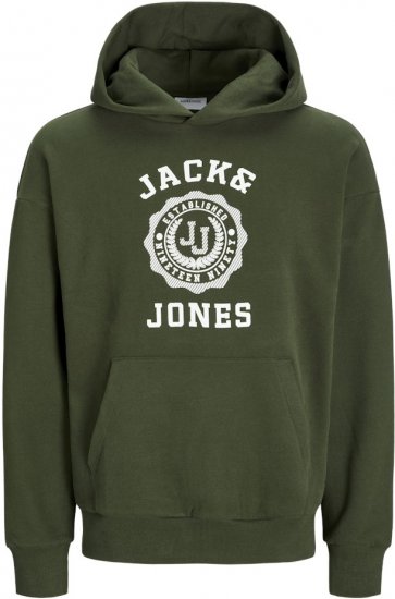 Jack & Jones VICTO Hoodie Kombu Green - φούτερ/Φούτερ με κουκούλα - φούτερ/Φούτερ με κουκούλα ανδρικά μεγάλα μεγέθη 
